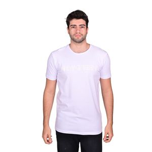 Remera Manga Corta Estampado Alto Releve Stick Blanco Hombre New Green