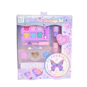 Caja Kit De Maquillaje Infantil Con Sombras Brillos Y Esmaltes Juguete