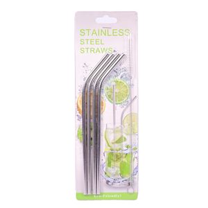 Pajita De Acero Inoxidable 5 Piezas 27.5x9 Centímetros