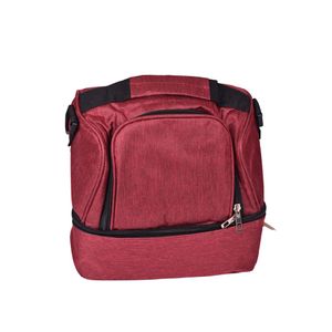 Bolsa Térmica Rectangular Con Doble Compartimento Bordó 9.8 Litros