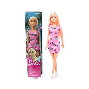 Muñeca Barbie Básica Surtido Vestido Estampado Barbie