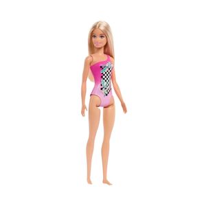 Muñeca Surtido De Playa Con Traje De Baño Estampado Barbie