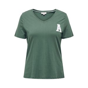 Remera Manga Corta Cuello V Estampada Verde Oscuro Mujer Carmakoma