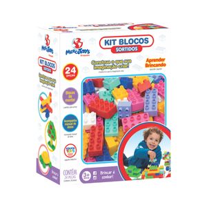 Kit De Bloques Surtidos 24 Piezas Con Manual De Ideas MERCOTOYS