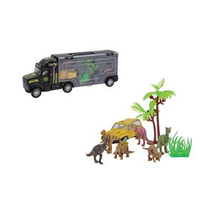 Camión Transportador Con Dinosaurios, Autos Y Accesorios 35 Centímetros Happy Line