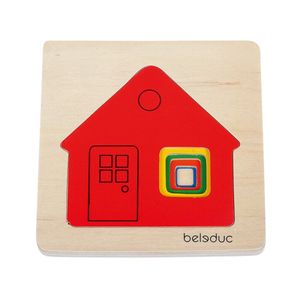 Rompecabezas De Madera Multicapa Casa 5 Piezas Hape