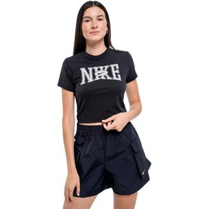 Remera Manga Corta Sportwear Slim Crop Tee Street Negro Mujer Nike