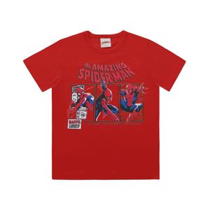 Remera Manga Corta Estampado Spiderman Rojo Niño Fakini