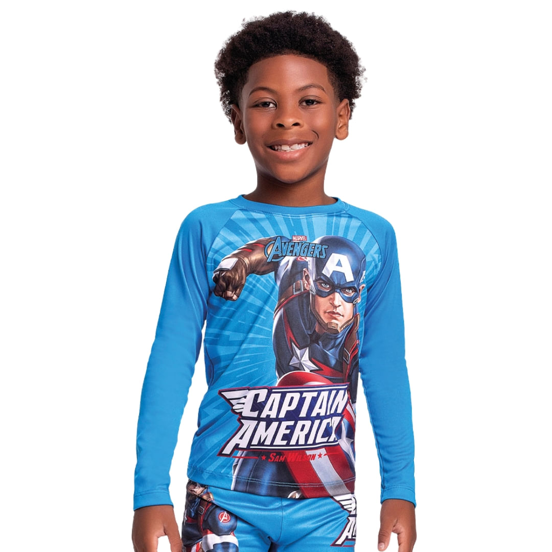 Playera Camiseta Manga Larga Capitan America Captain América
