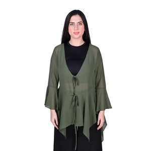Camisa Manga Tres Cuartos Camisola En Gasa Verde Musgo Mujer L'exclusif