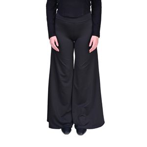 Pantalón Negro Palazzo Con Cintura Ancha Mujer Tiare
