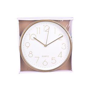 Reloj De Pared Redondo 30Cm Blanco Y Dorado