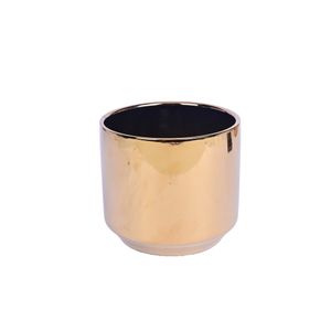 Macetero Cerámica Decorativo 13*12Cm Dorado