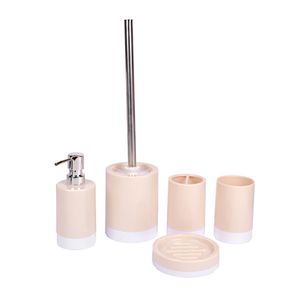 Dispensador Baño Kit 5Piezas Crema