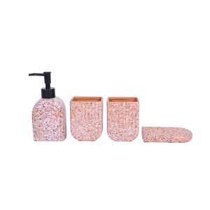 Dispensador Baño Kit 4Piezas Naranja