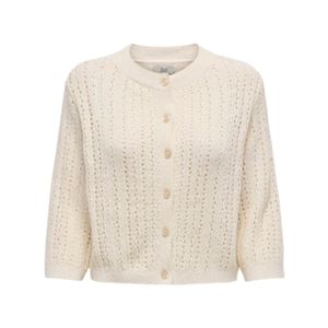 Blusa De Manga Tres Cuartos Susannah Short Cardigan Marfil Mujer JDY