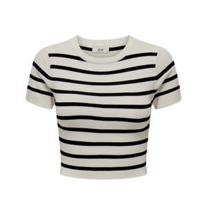 Remera Manga Corta Cirkeline Crop Rayas Negras Mujer JDY