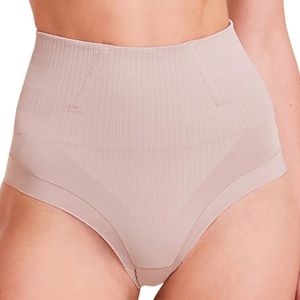 Culotte Faja Alta Con Varilla Beige Mujer Plie