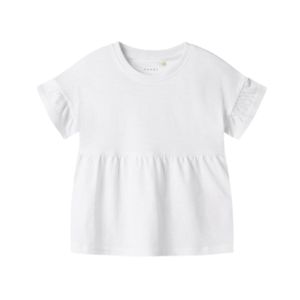 Remera Manga Corta Volados Marfil Niña Name It