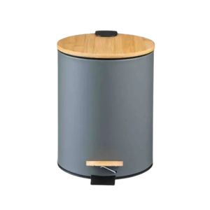 Basurero 5 L Con Pedal Y Tapa De Bambu Paramount