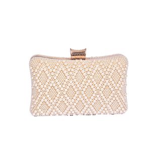 Sobre Rígido Con Perlas Marfil Fashion Celina