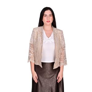 Blazer Manga Tres Cuarto Forrado En Encaje Beige Mujer L'exclusif