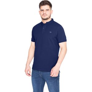 Remera Polo Manga Corta Liso Cuello Mao Azul Hombre Oscar De La Renta