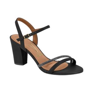 Sandalia De Tacón Con Pedrería Negro Mujer Vizzano