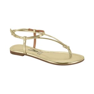 Sandalia Con Nudo Metálica Dorado Mujer Vizzano