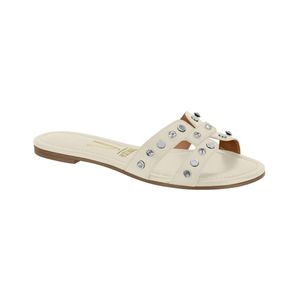 Zapatilla Slide Tiras con Remaches Blanco Mujer Vizzano