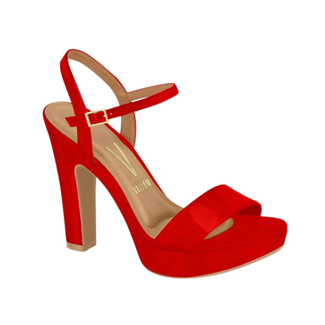 Vizzano Tacones Rojos Mujer Sandalia Casual De Mujer Rojo Charol