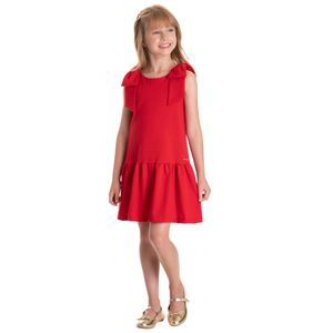 Vestido Con Lazos Rojo Niña Tmx