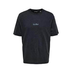 Remera Manga Corta Back Graphic  Da Vinci Washed Relax Negro Hombre Only & Sons