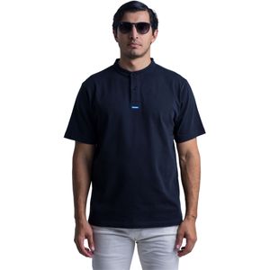 Remera Manga Corta Oversize Con Botones Negro Hombre Hummer