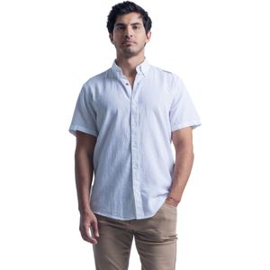 Camisa Manga Corta Liso Basic Marfil Melange Hombre Hummer