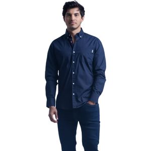 Camisa Manga Larga Liso Con Bolsillos Azul Marino Hombre Hummer