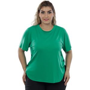 Remera Manga Corta Con Botones Al Costado Verde Mujer Susan Miller