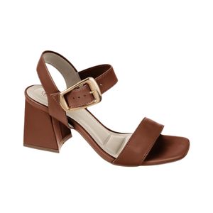 Sandalia Taco Trapecio Pecan Marrón Mujer Bebece