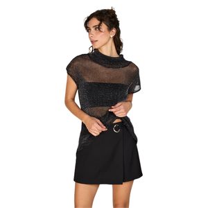 Remera Manga Corta Plata Mesch Brillo Amparo Mujer Atrevida