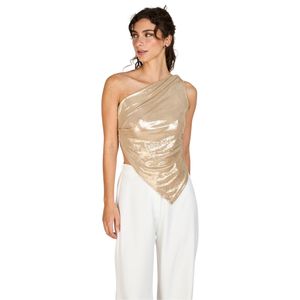 Top Metalizado Sabrina Dorado Mujer Atrevida