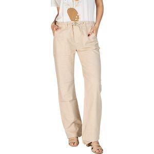 Pantalón Lino Beige Mujer Woman