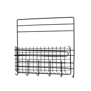 Organizador Porta Rollo De Acero 30x14x29 Centímetros Negro