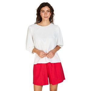Blusa Manga Tres Cuartos Modelo Victoria Blanco Mujer Eclipse