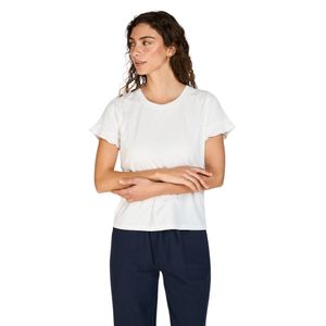 Remera Manga Corta Diseño Canalé Milagros Blanco Mujer Eclipse