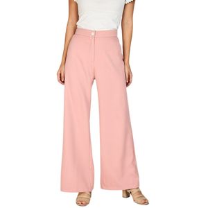 Pantalón Largo Corte Ancho Filipa Rosa Mujer Eclipse