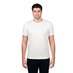 Remera Manga Corta Marfil Liso Basic Hombre New Green