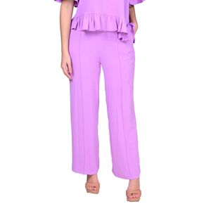 Pantalón Con Alforza Lila Pastel Mujer L'exclusif