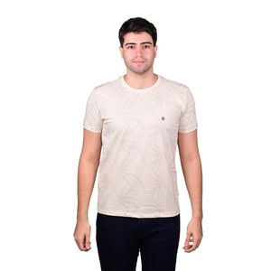Remera Manga Corta Marfil Tropicalia Estampada Hombre Connection