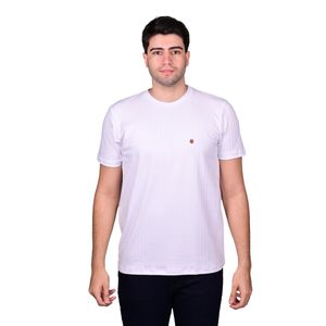 Remera Manga Corta Blanco Raya Horizontal Hombre Connection