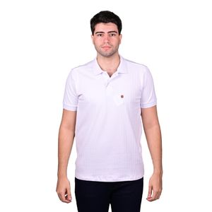 Remera Polo Manga Corta Blanco Raya Vertical Hombre Connection